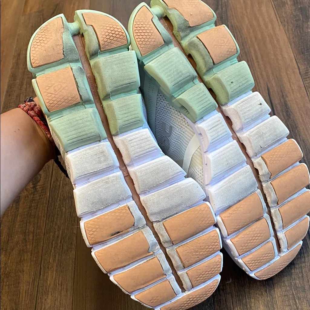 On Running White and Tan Sneakers - Image 6