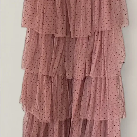 Petal & Pup Belle Tiered Tulle Ruffle Polka Dot Maxi Dress - Image 4