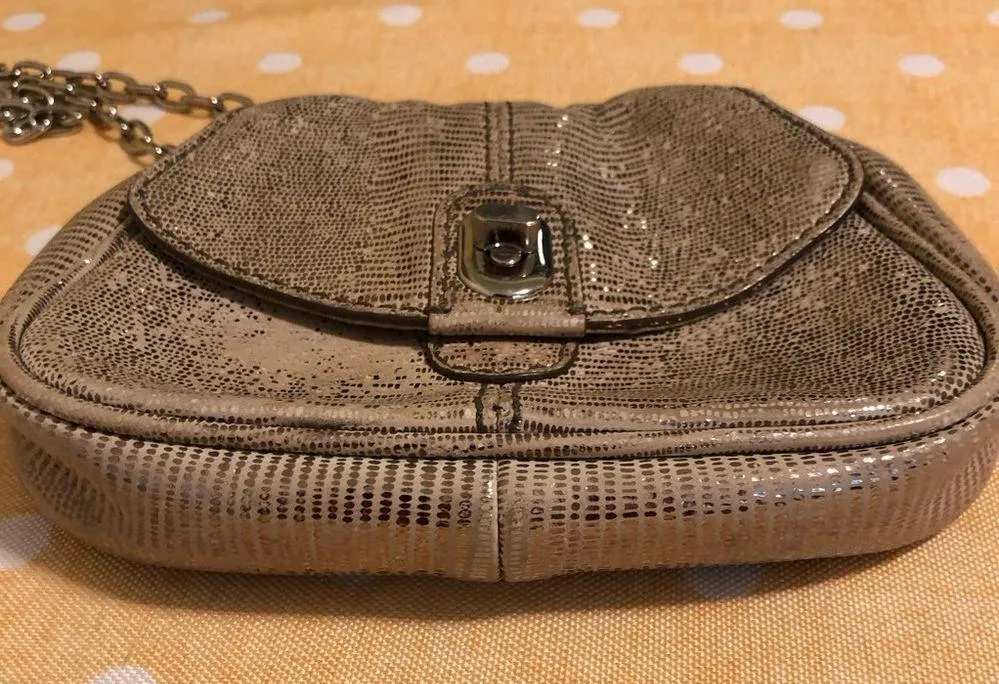 Banana Republic Crossbody Bag Chain Strap Gold Small Purse - Image 9