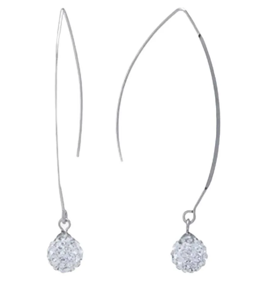 NEW Giani Bernini Crystal Ball Cluster Threader EARRINGS Sterling Silver Dangle - Image 4