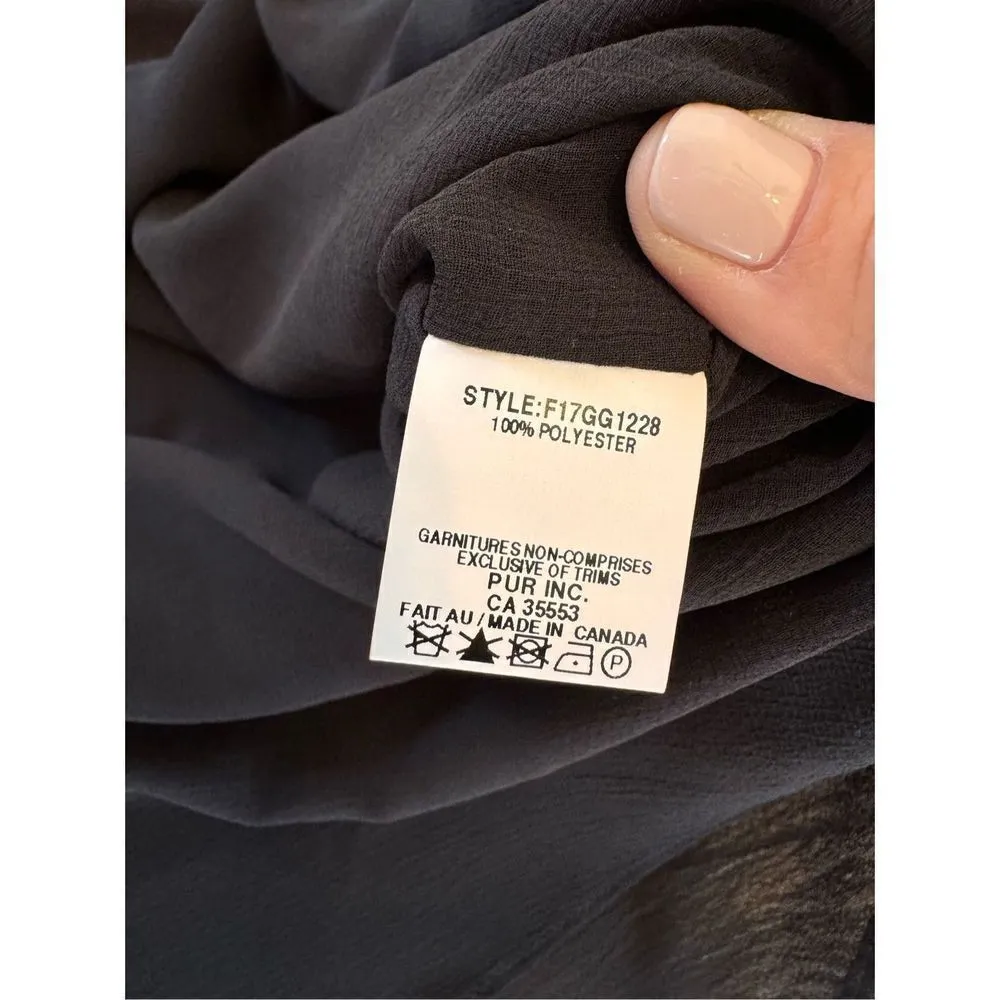 Iris Setlakwe Black Sheer Blouse 3/4 Flutter Sleeve Size 8 - Image 9