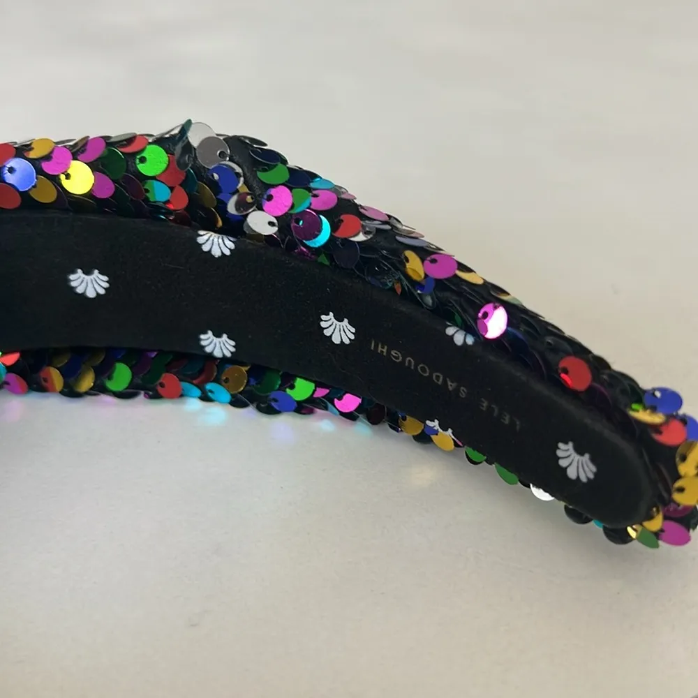 Lele Sadoughi Disco Fever Rainbow Colorful Sequin Holly Headband - Image 8