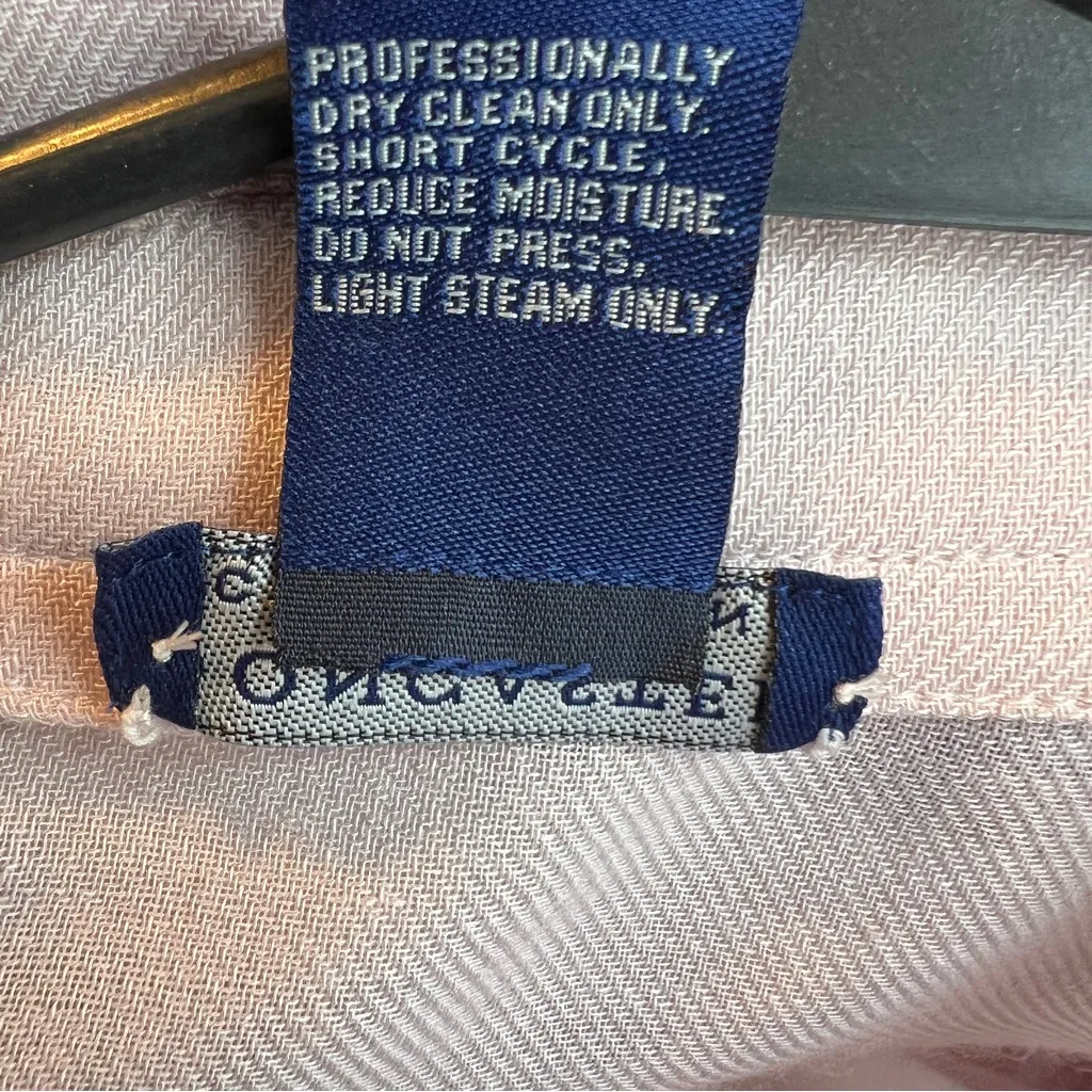 Doncaster  Collection Wool Blend Pink Tabbed Long Sleeve Button Front Blouse - Image 10