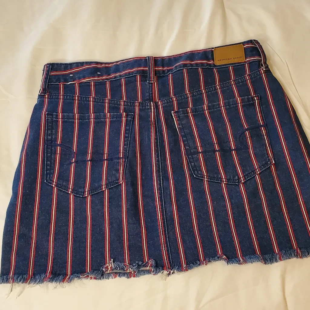 American Eagle Outfitters Blue and Red Mini Skirt Casual Size:8 - Image 6