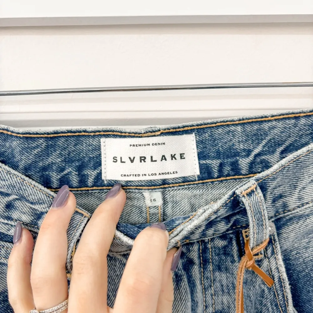 NEW SLVRLAKE Dallas Skirt Maxi Denim Hard Times Blue Size 2 - Image 6