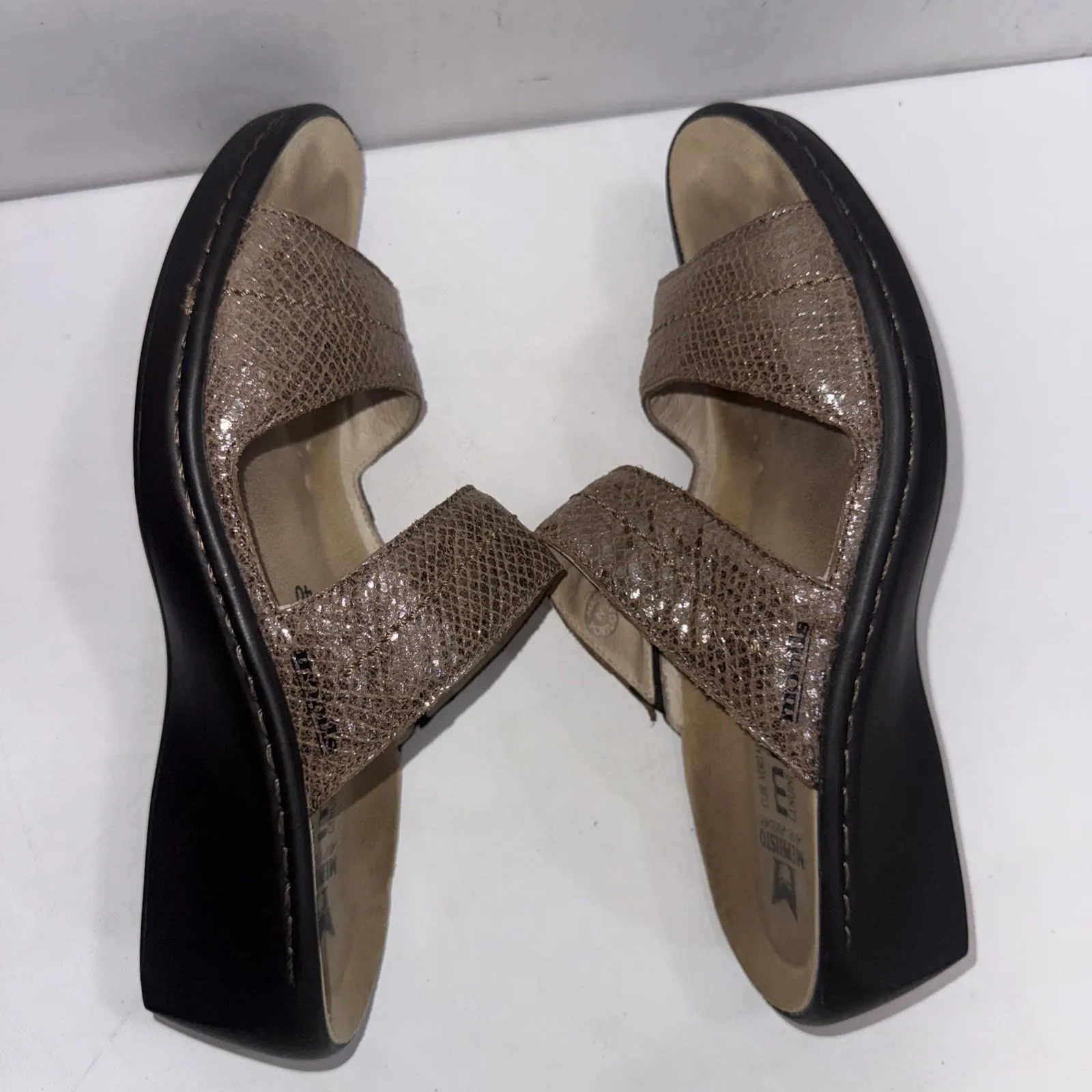 Mephisto Mobils Leather Gorpcore Classic Slip On Comfort Slides 40 Yellow Size 9 - Image 9