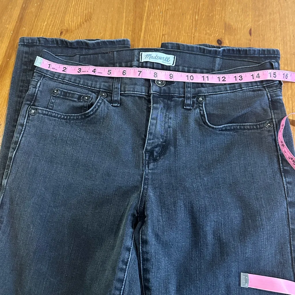 Madewell   Dark Gray Denim Jeans with Brown Patch - Image 4