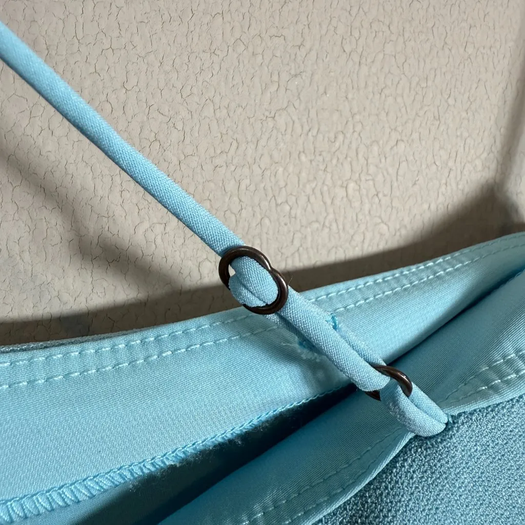 Abercrombie & Fitch One Shoulder Mini Dress Skort Women's Medium Tall Blue NWOT - Image 12