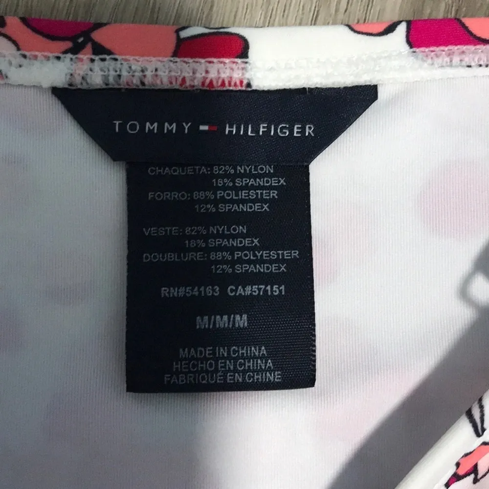 Tommy Hilfiger High Waisted Floral Pink Red White Swim Bikini Bottom Magenta - Image 4