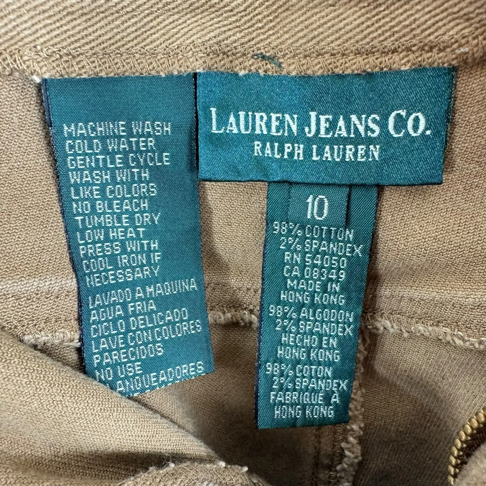 Lauren Jeans Co. Vtg Cotton Khaki Camel Tan Straight Leg High Rise Jeans Size 10 - Image 5