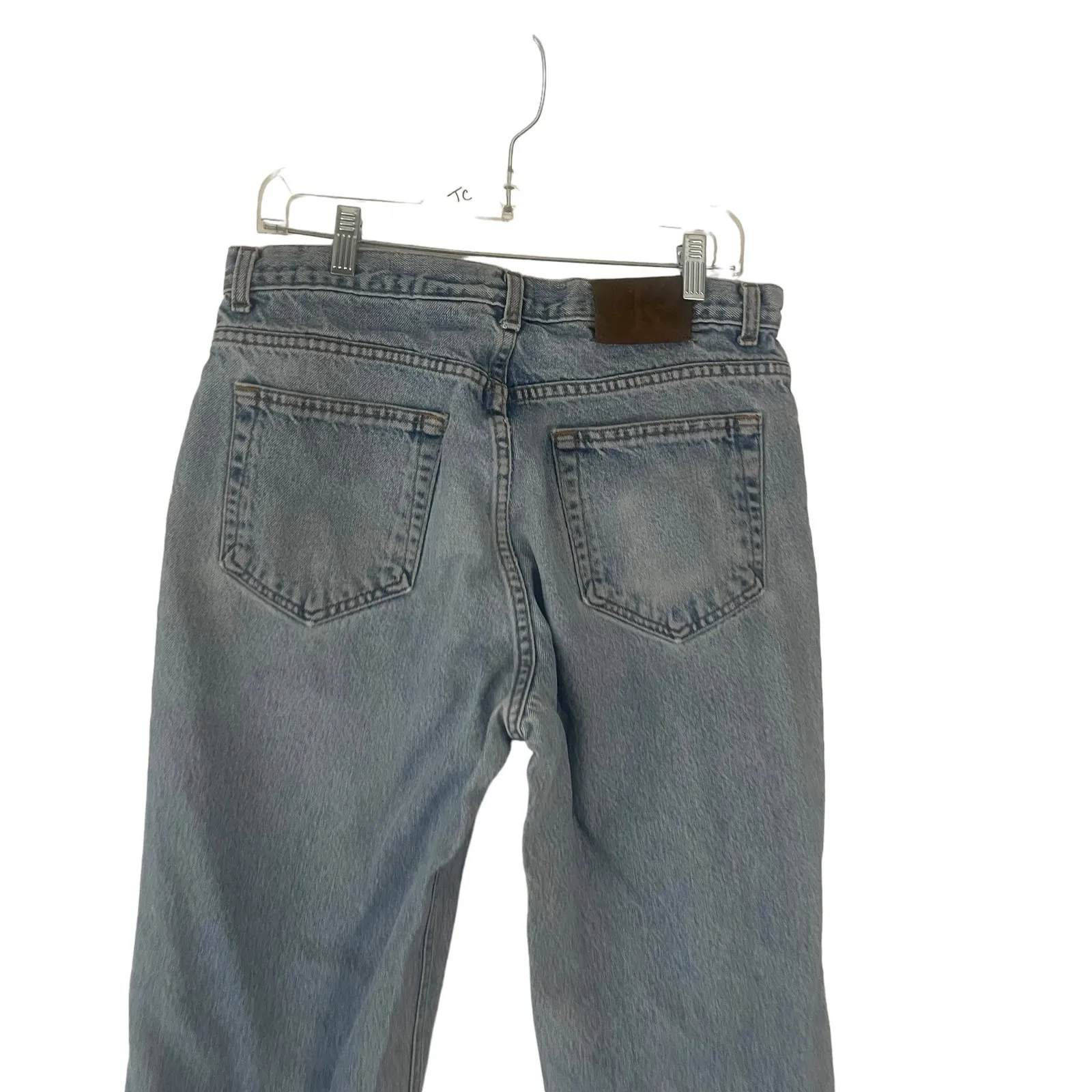 CK‎ Calvin Klein Vintage 90s Women's Plus Size 34 Baggy Light Wash Mom Jeans Blue - Image 6