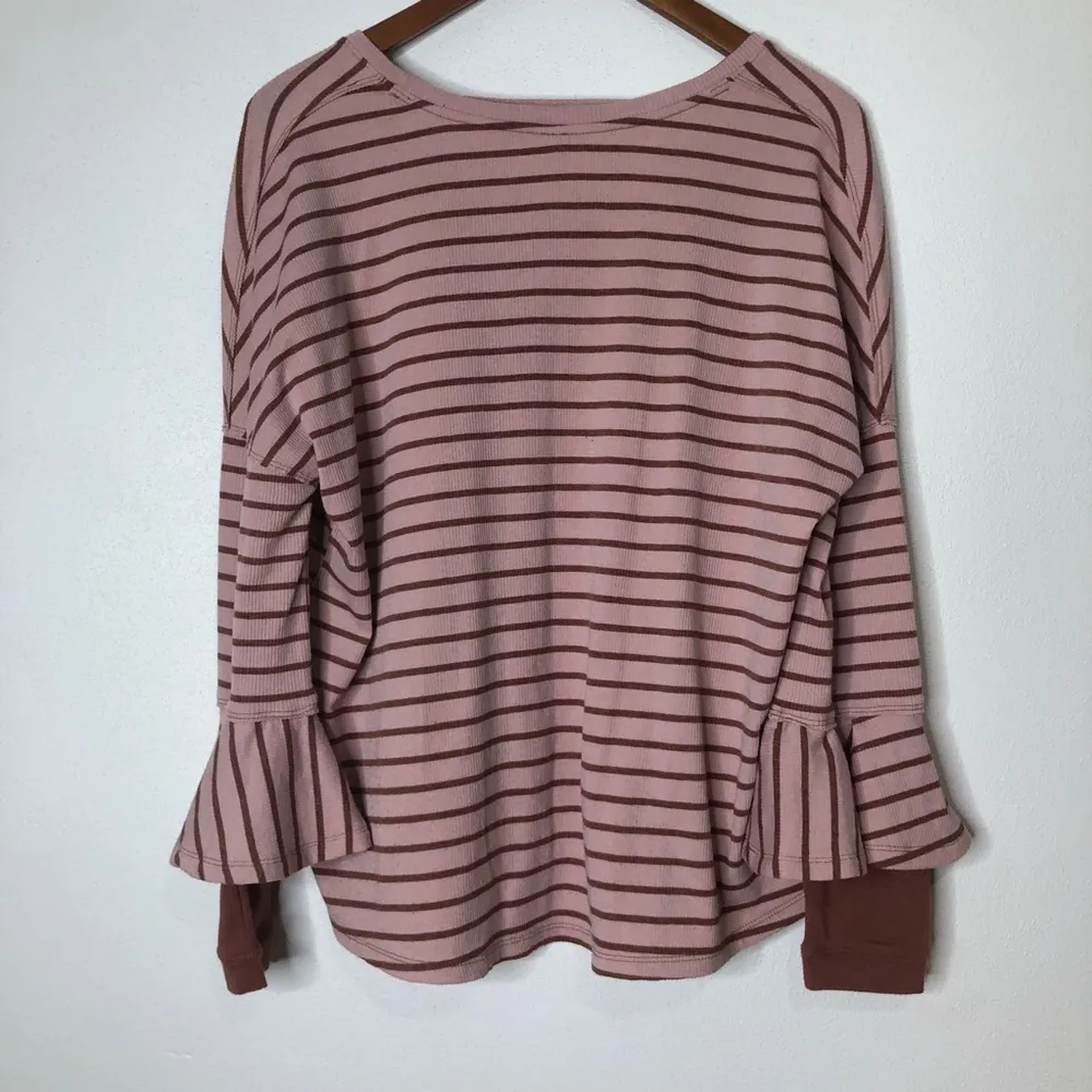 We The Free Round About Striped Peplum Top Small - Image 5