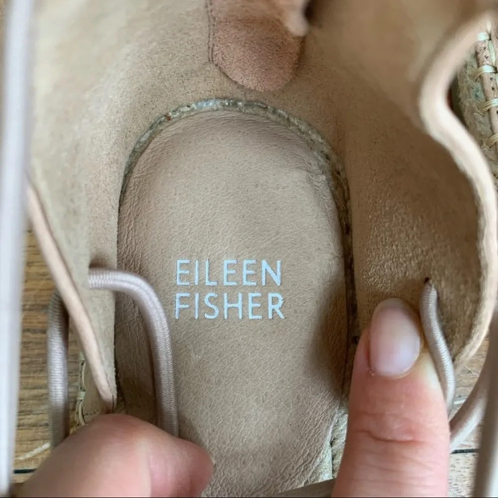 Eileen Fisher Lace Suede Flat Espadrille Sandals Dusty rose pink size 9.5 - Image 7