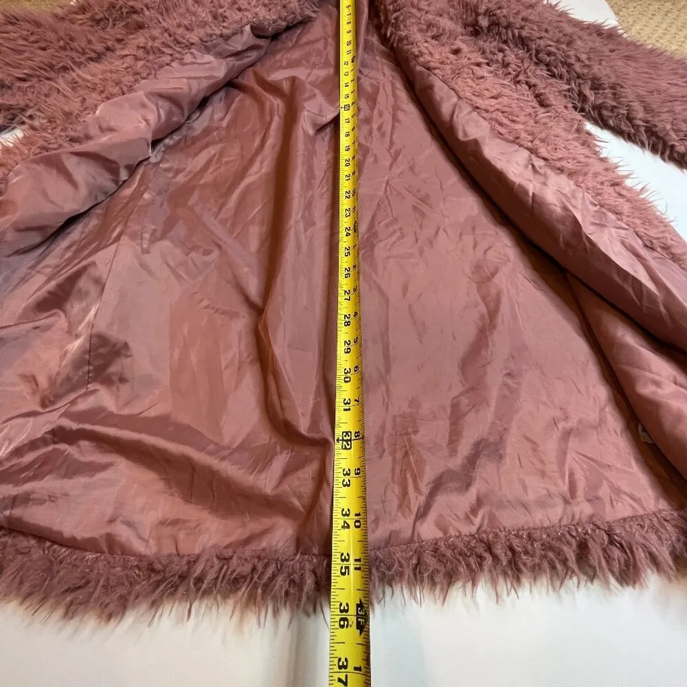 Wild Fable Dusty Rose Pink Soft Coat  Shag Plush Trendy Plush Teddy Boho SZ M - Image 5
