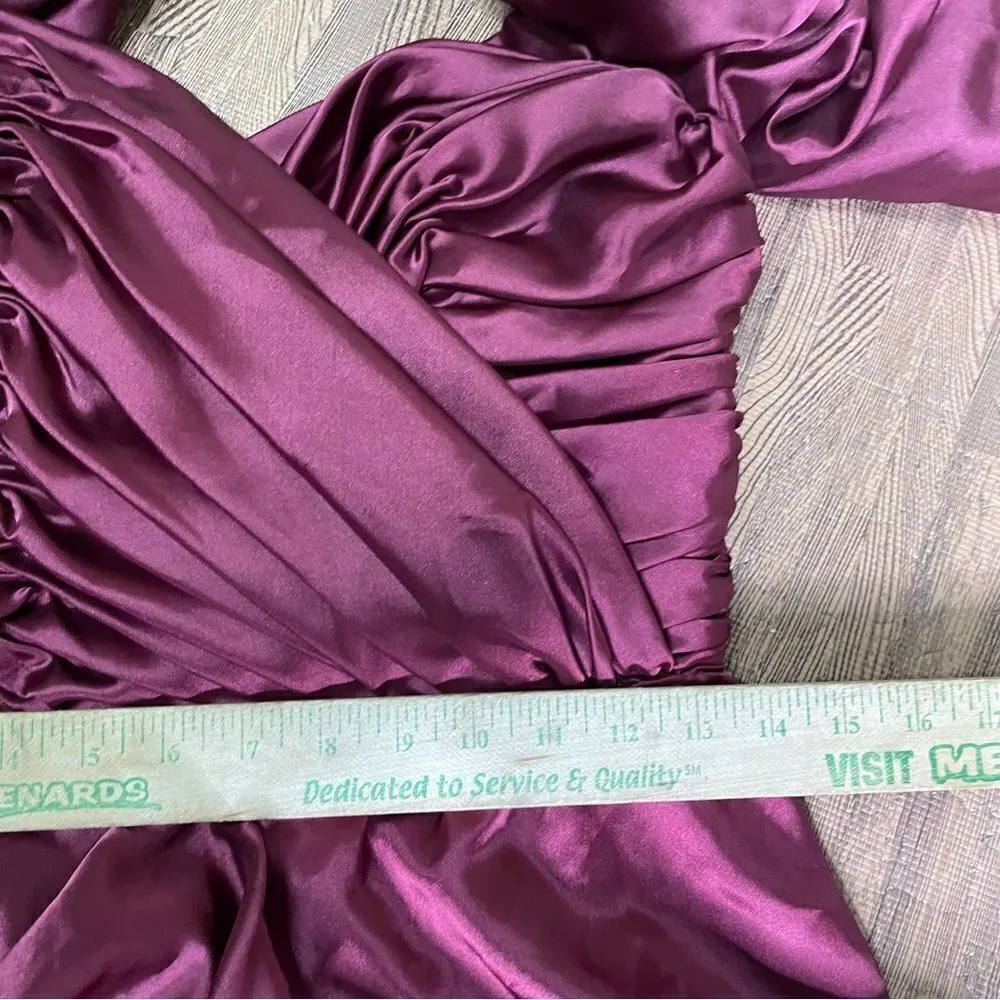 Vintage 90s Alyce Prom Dress Off‎ Shoulder Puff Sleeve size 12 Pink - Image 6