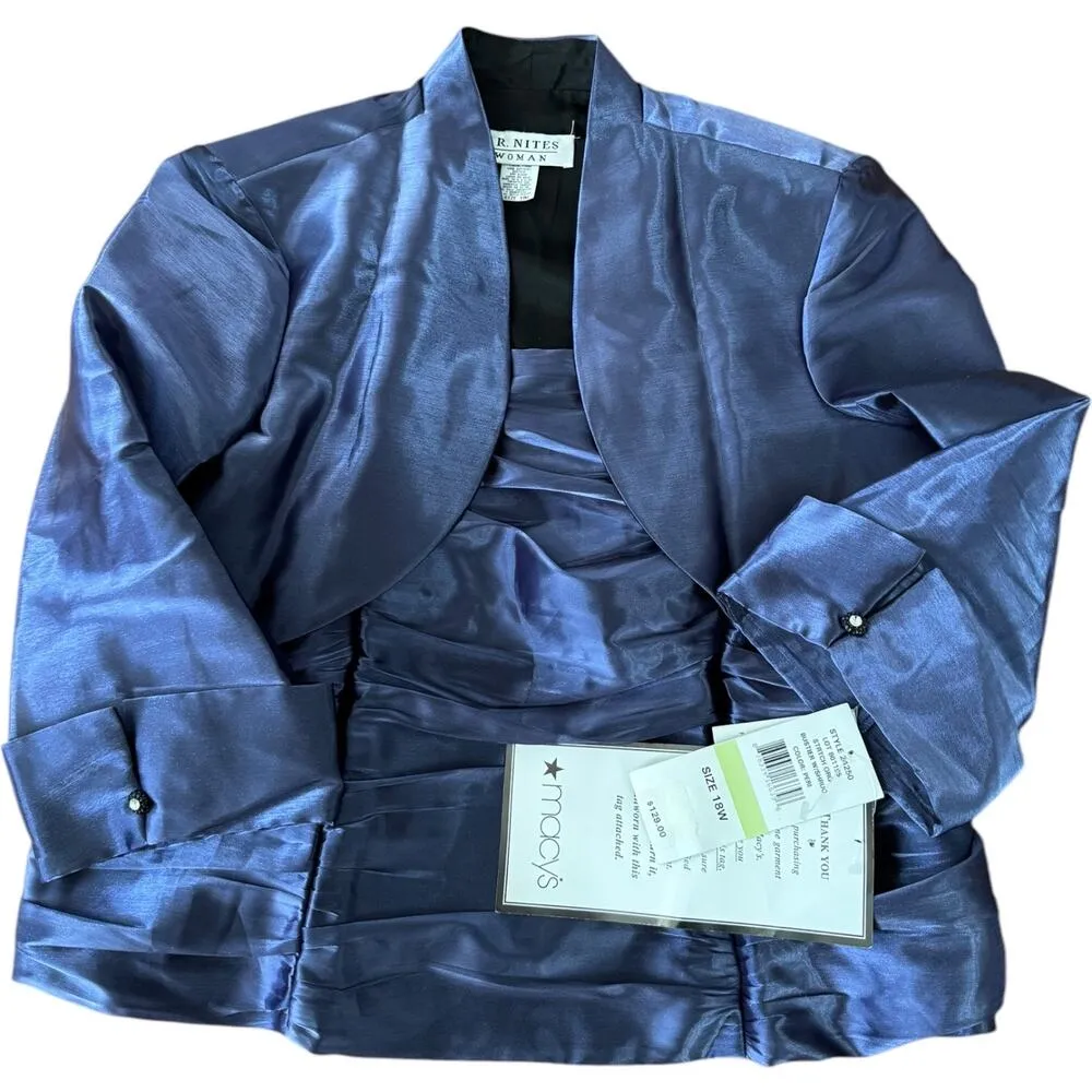 NWT J. R. Nites by Caliendo shimmery twin set bolero & ruched Camisole purple 2X - Image 5