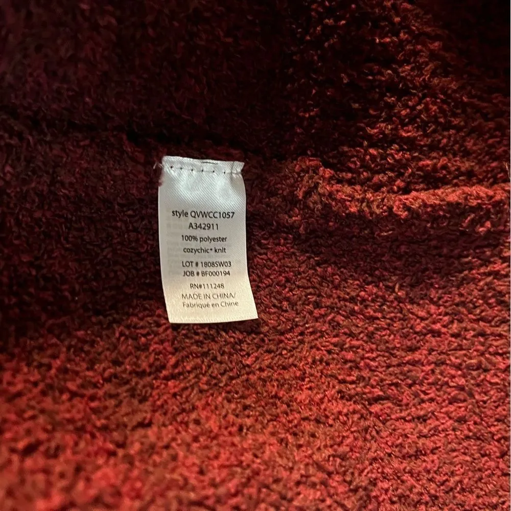 Barefoot Dreams CozyChic Lite Long Weekend Cardi Deep Garnet - Image 9