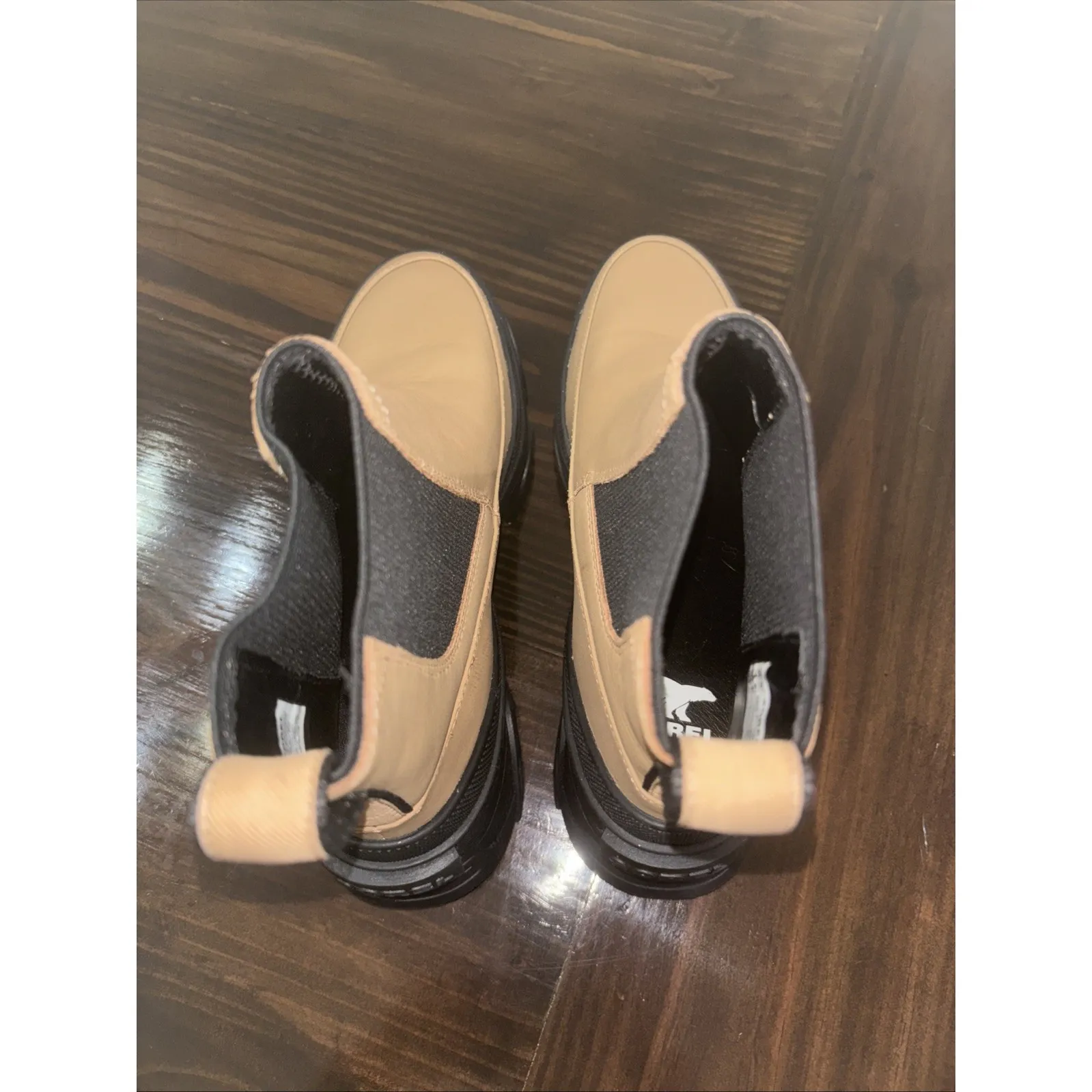 NEW SOREL Womens Brex Waterproof Platform Chelsea Boot US 6.5 Tawny Buff/Black - Image 5