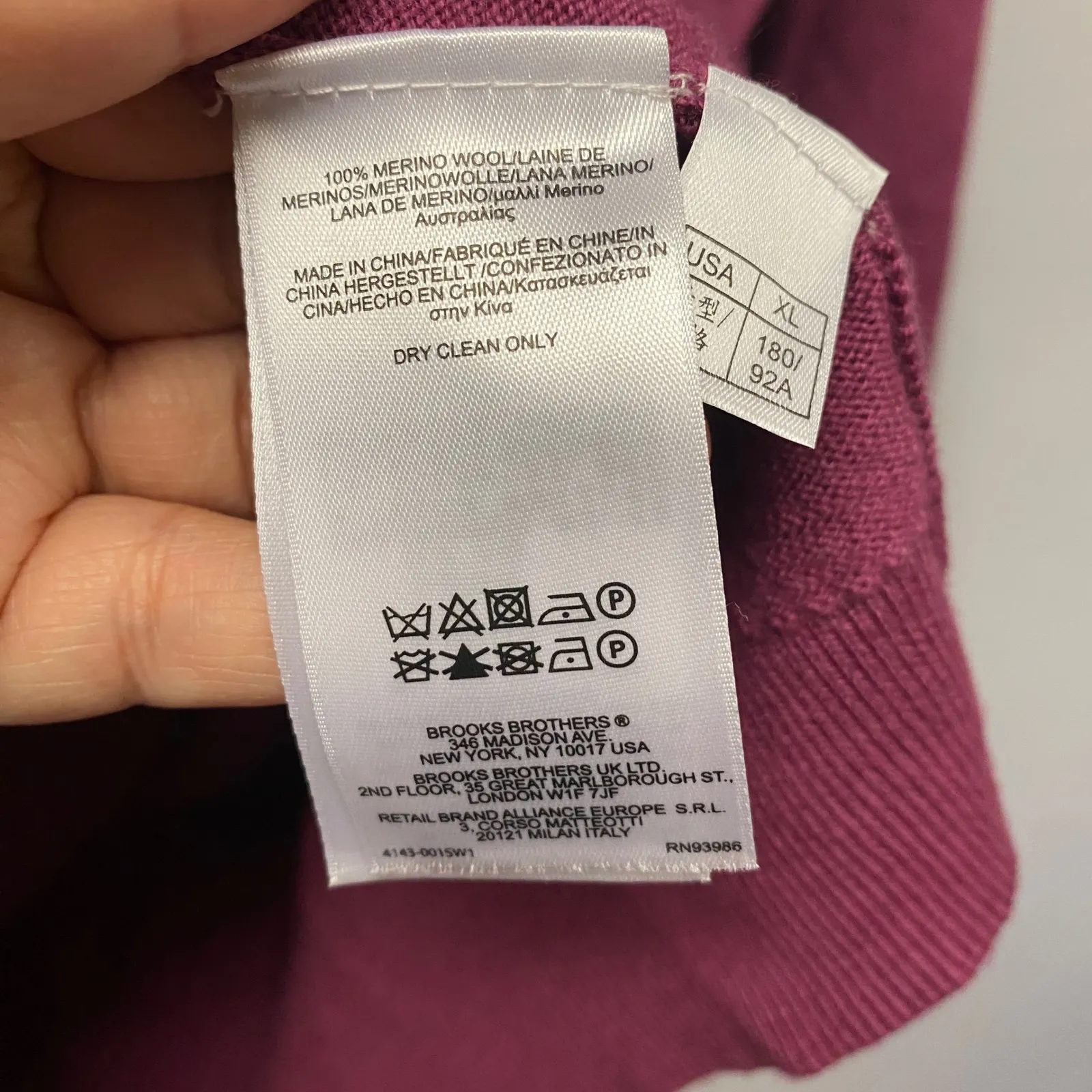 346 Brooks Brothers Womens XL Merino Wool Baselayer Classic Elevated FLAWED - Image 9