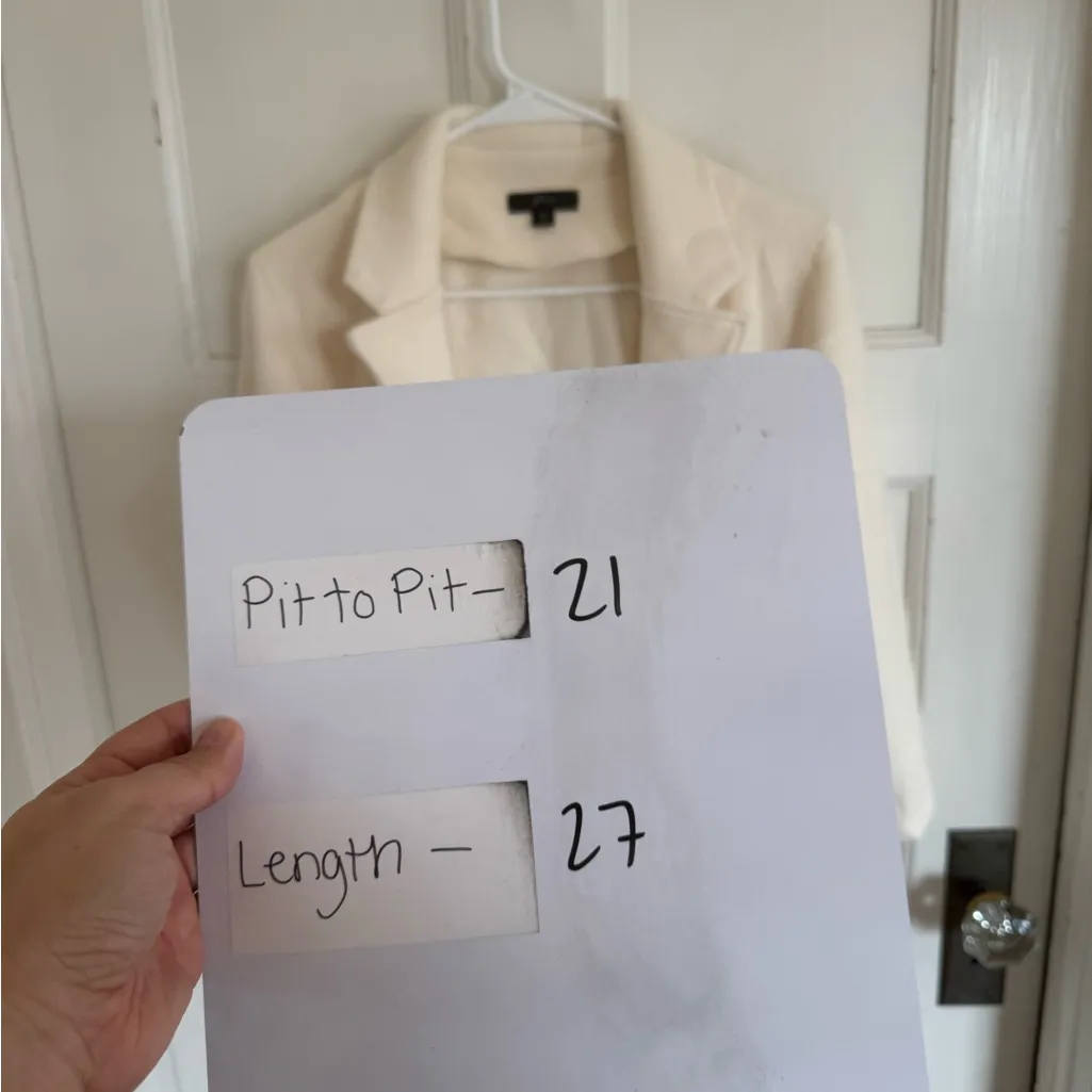 J.Crew ivory Sophie open front sweater blazer size xs - Image 7