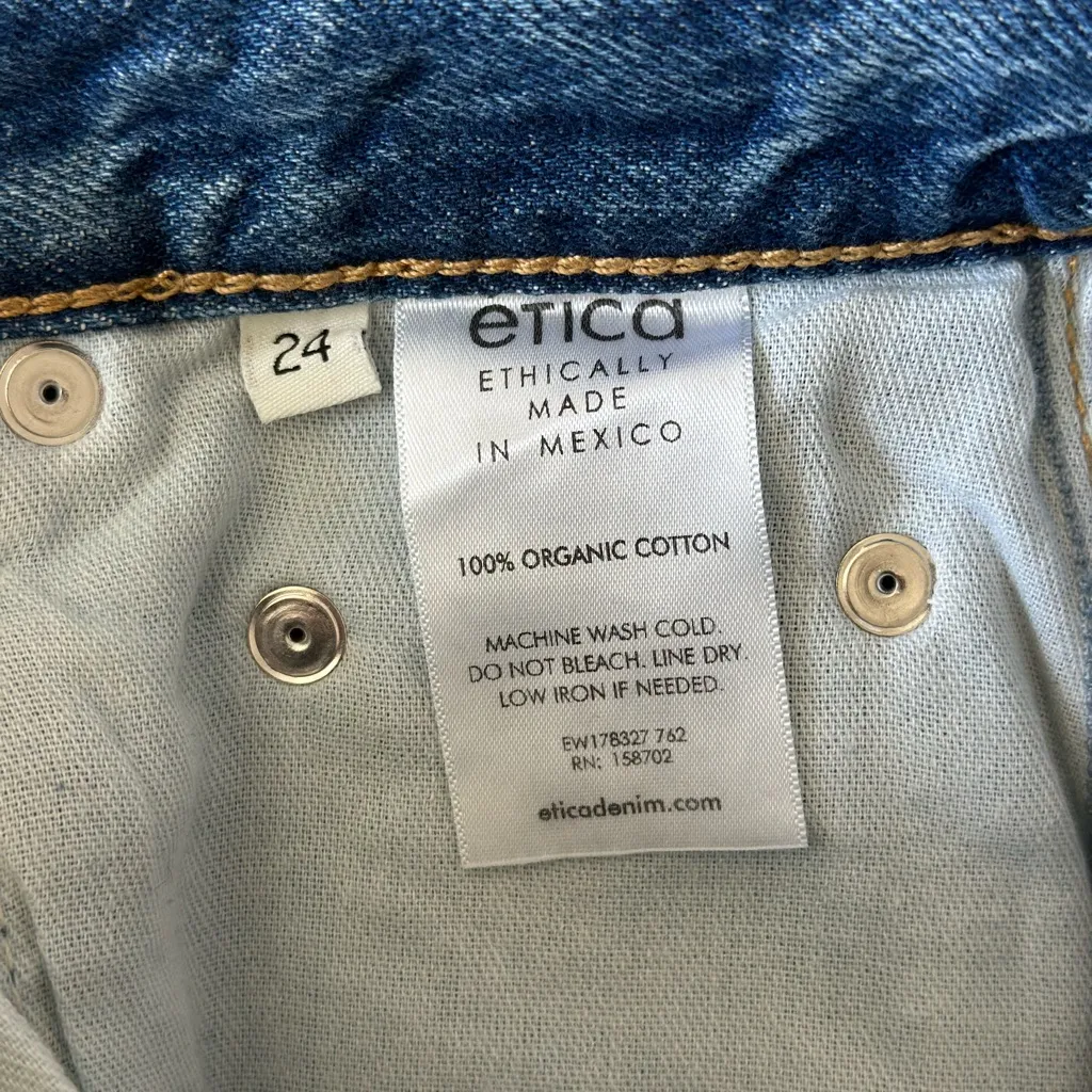 Ética Iris Relaxed Barrel Jean in Basalt, Size 24 Blue - Image 8