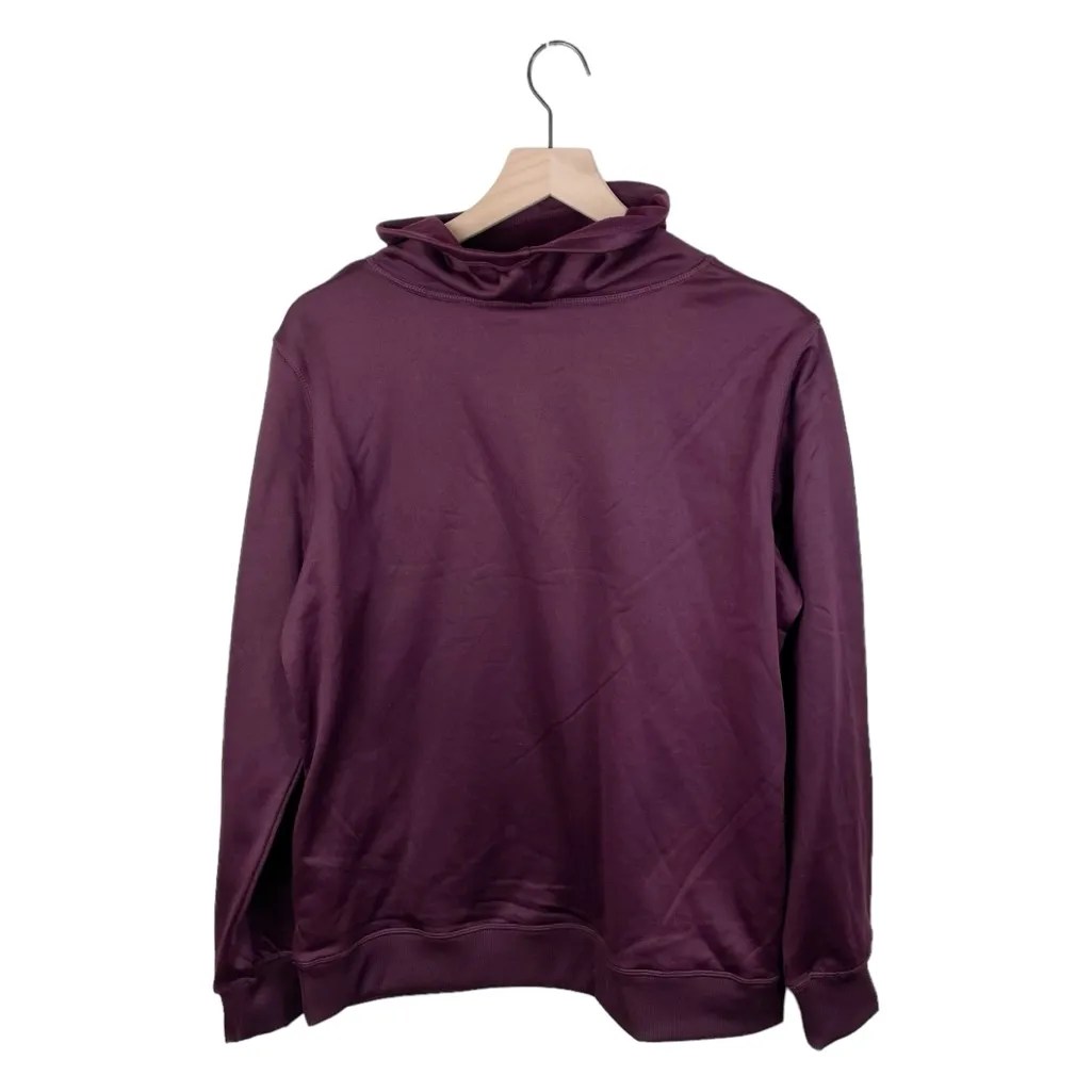 Jockey Funnel Neck Top Women's Size XL Fleece Lined Pullover Burgundy Red Cozy - Image 2