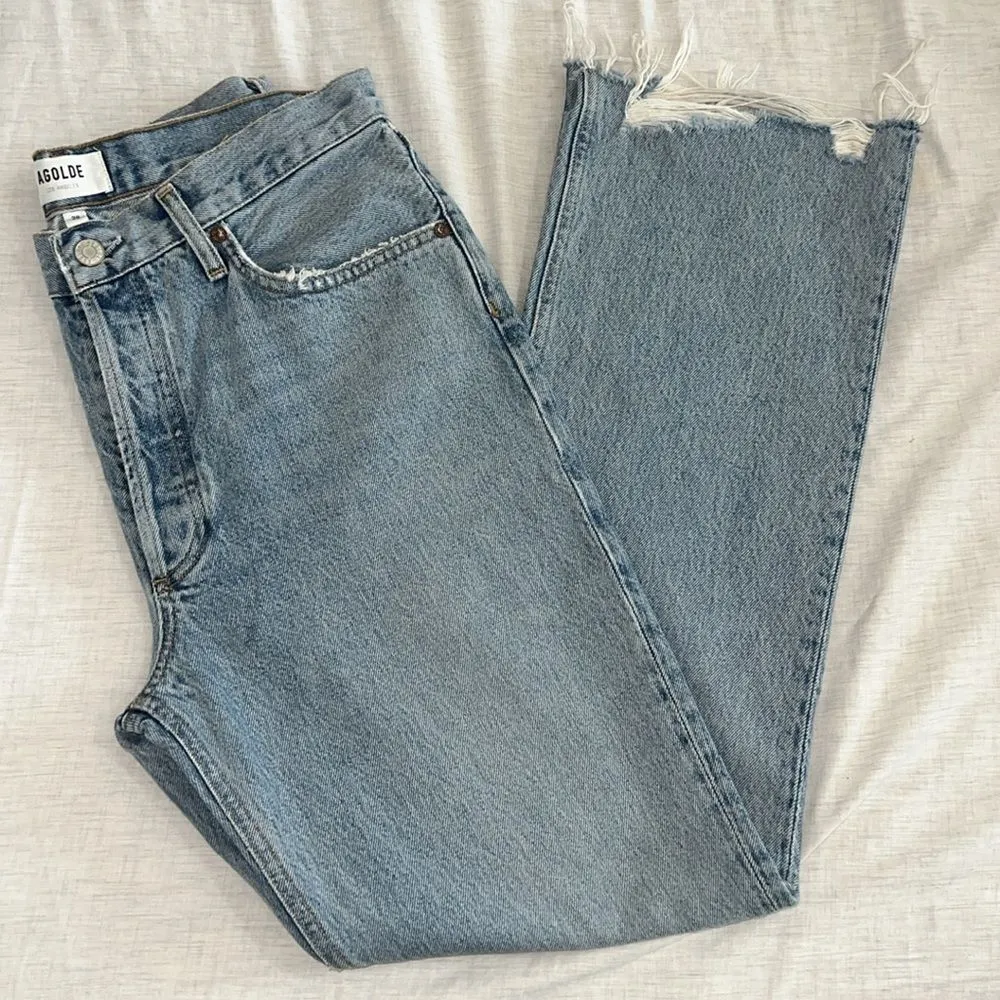 Agolde Mid Rise Straight Leg Boot Cut Jeans Size 28 Organic Cotton - Image 10