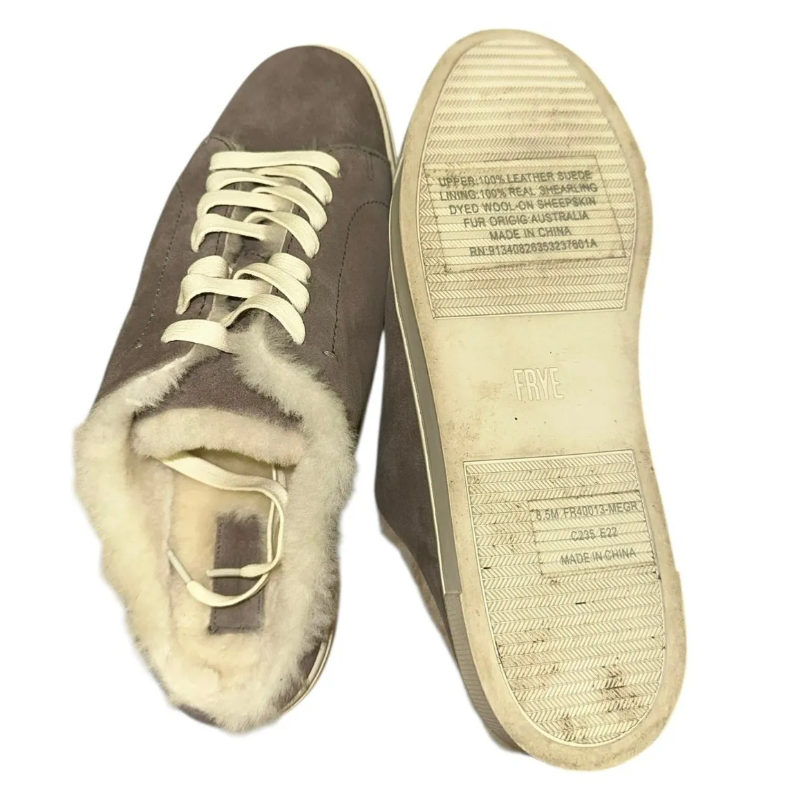 Frye  Ivy Genuine Shearling Sneaker Mule Medium Gray 8.5 - Image 6