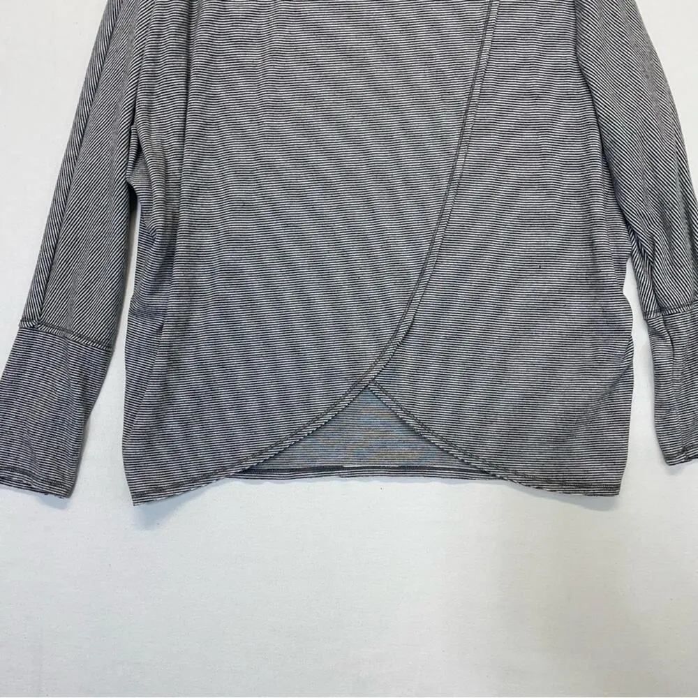 Calvin Klein Performance Cowl Neck Crossover Sweatshirt Size Large gray stripes - Image 2
