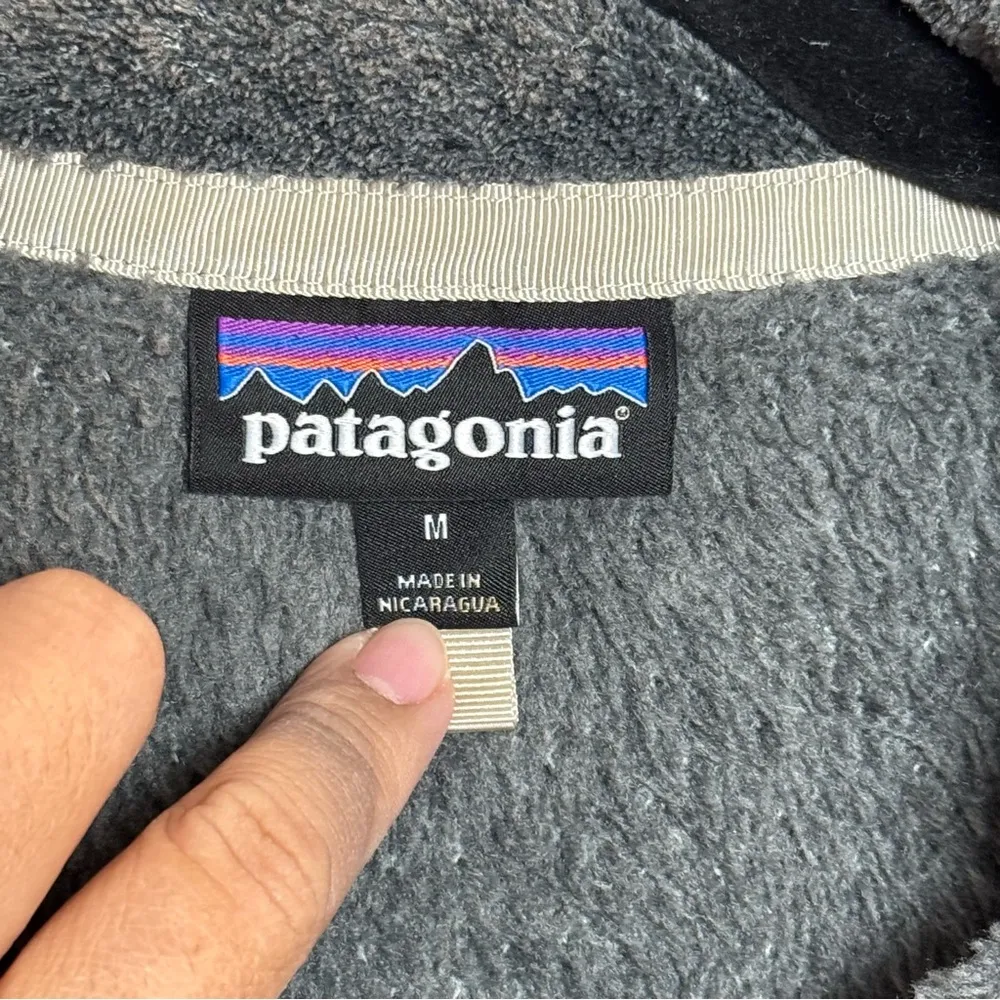 Patagonia Women’s Medium Gray Re-Tool Snap-T Pullover Polartec Mock Neck Fleece - Image 3