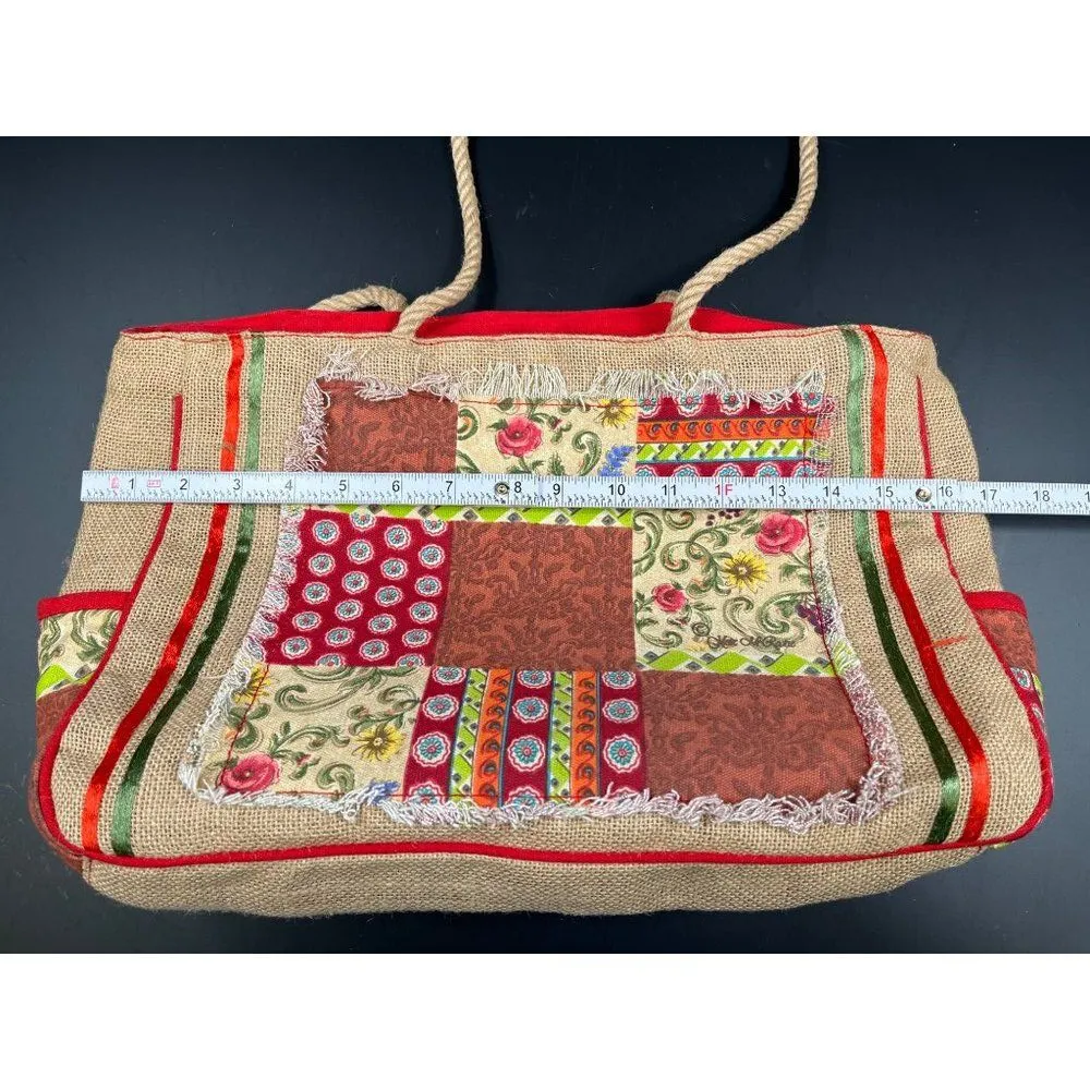 Kate McRostie SKU 7757 HoBo Patchwork Tote Bag purse Red - Image 11