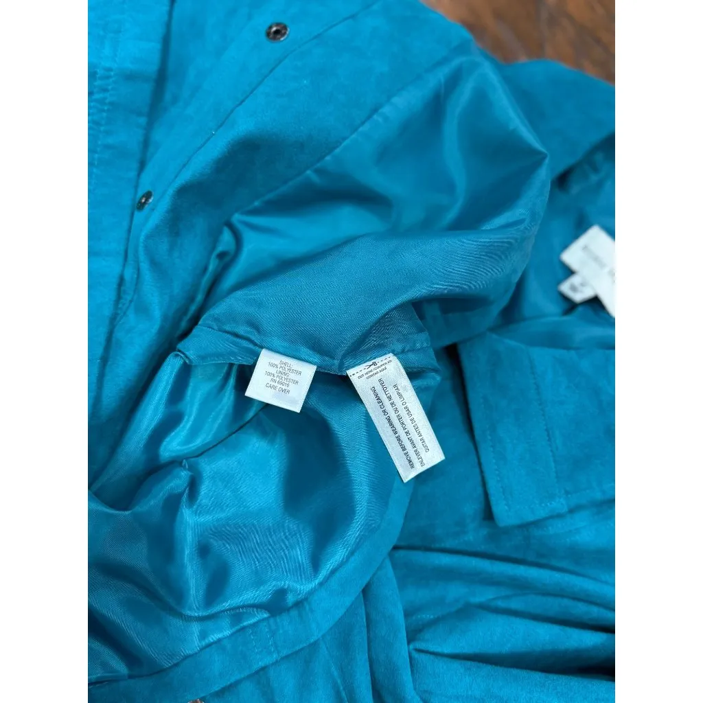 Studio Works NEW  Button Up Blazer Jacket Womens 10 Blue Pockets Lined Collared - Image 10