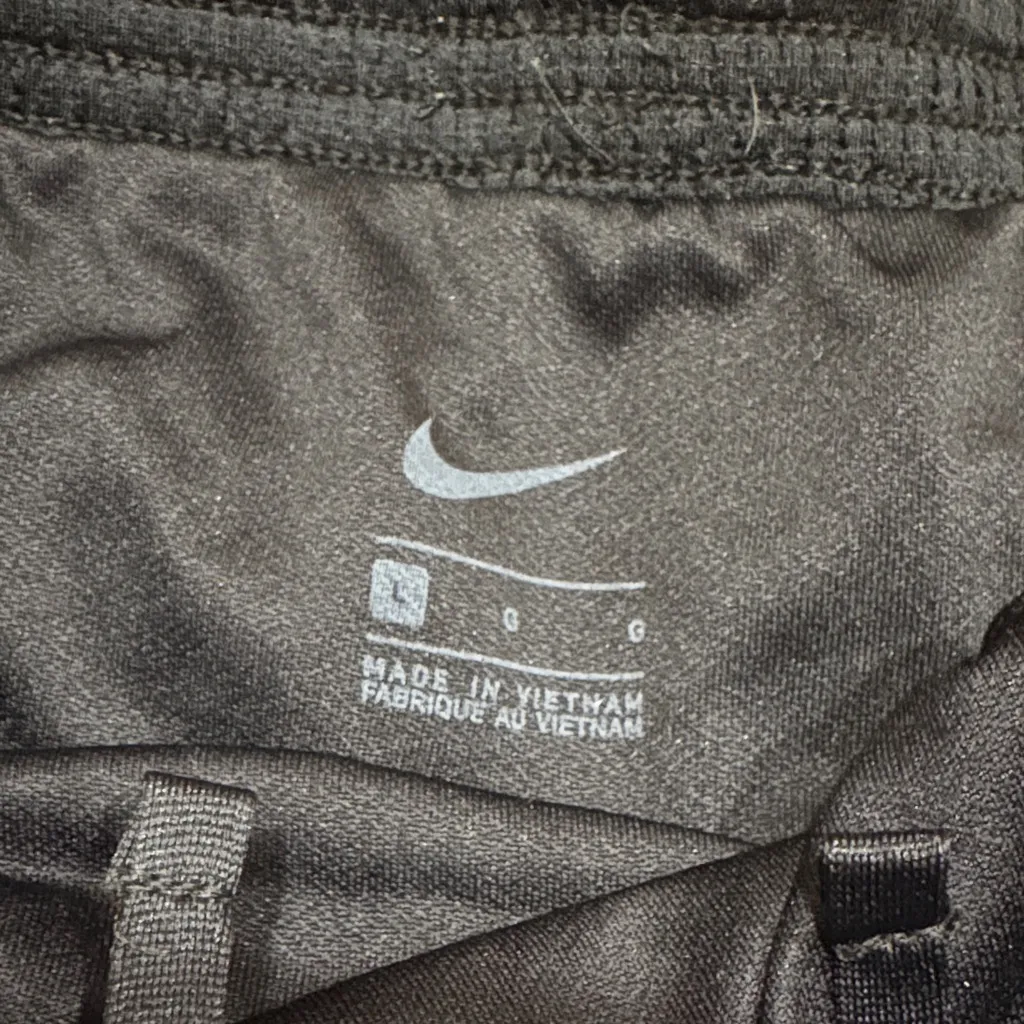 Nike Women's Black Shorts with Silver Swoosh - Image 2