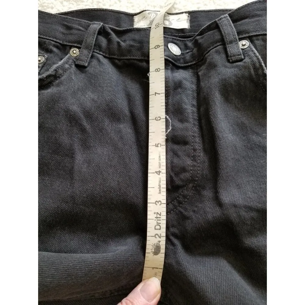 Free People Maggie Mid-Rise Straight-Leg Jeans in Washed Black 100% Cotton Sz 26 - Image 9