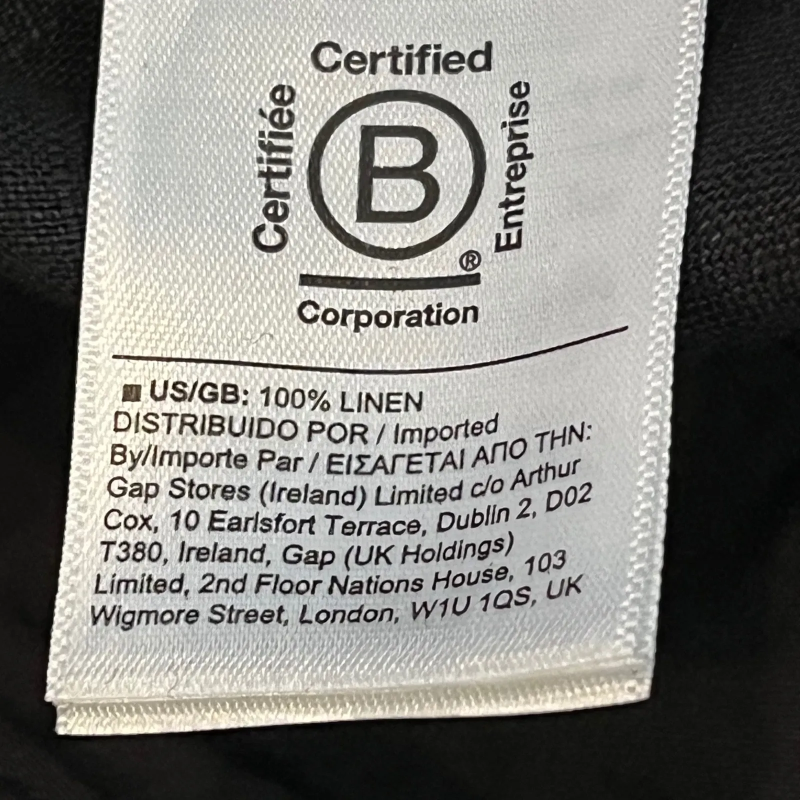 Athleta Cabo Linen Wide Leg Pants Black Drawstring Zip Pockets Plus Size 16 TALL - Image 12