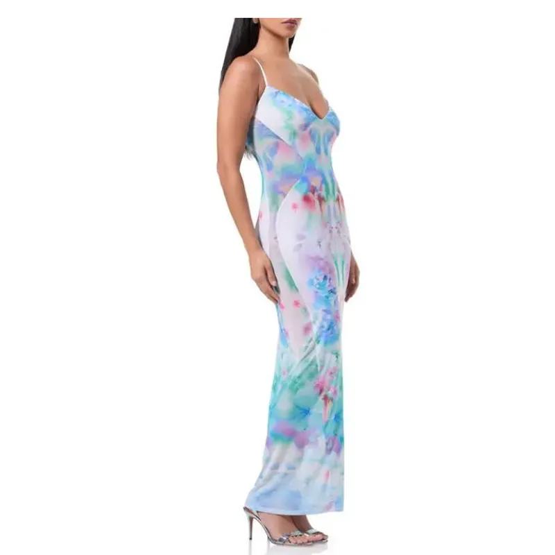 AFRM‎ Alyson Mesh Panel Maxi Dress Size Medium - Image 3