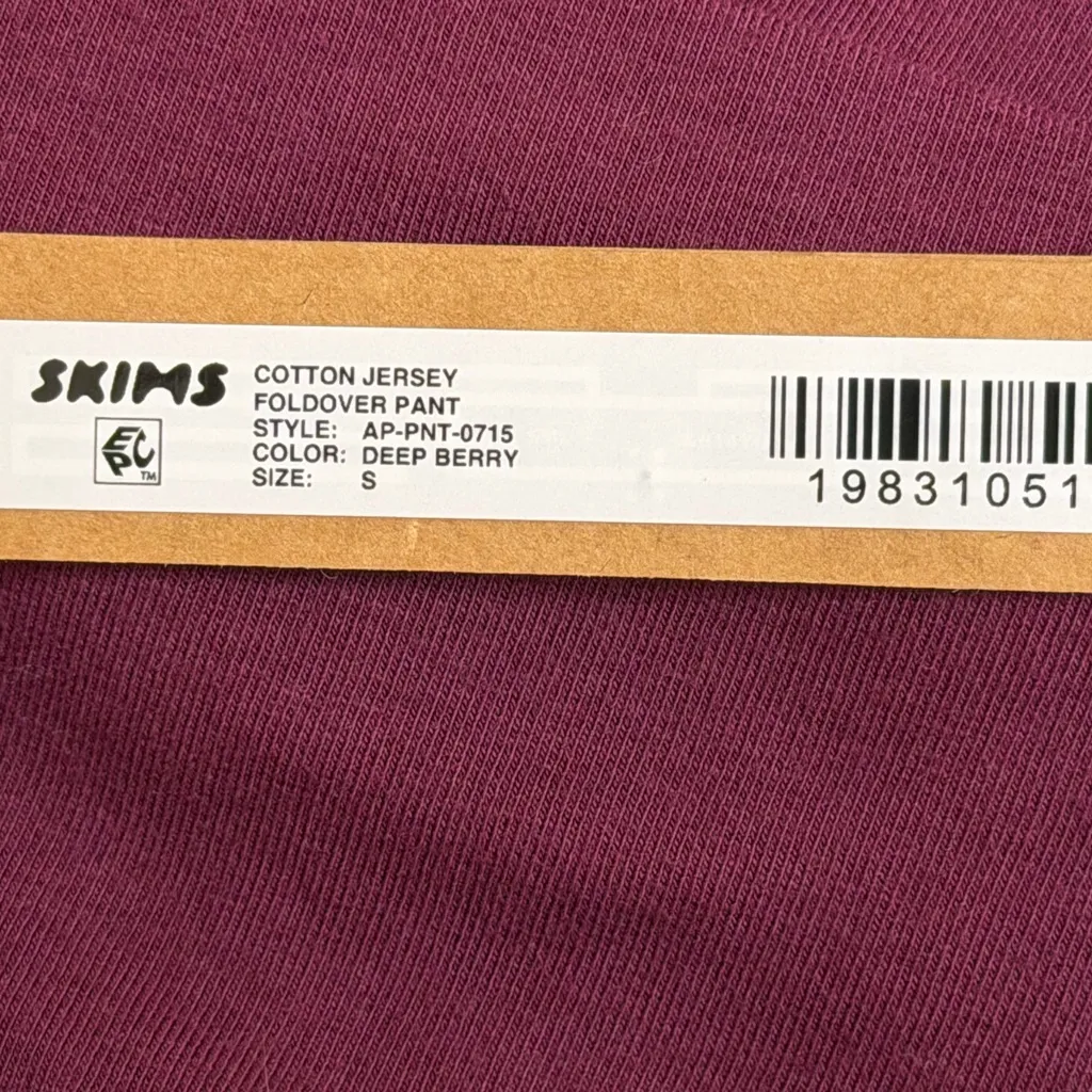 NWT Skims Cotton Jersey Foldover Pant SMALL - Image 4