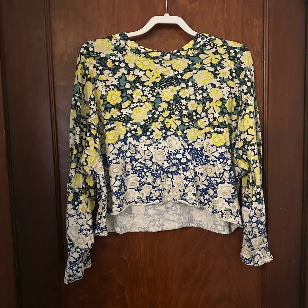 Free People Movement Inspire Oversized Floral Printed Layer Tee Size S - Image 2