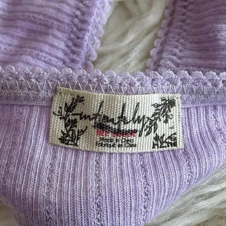 Free People Pointelle Bralette Purple Size Large - Image 8