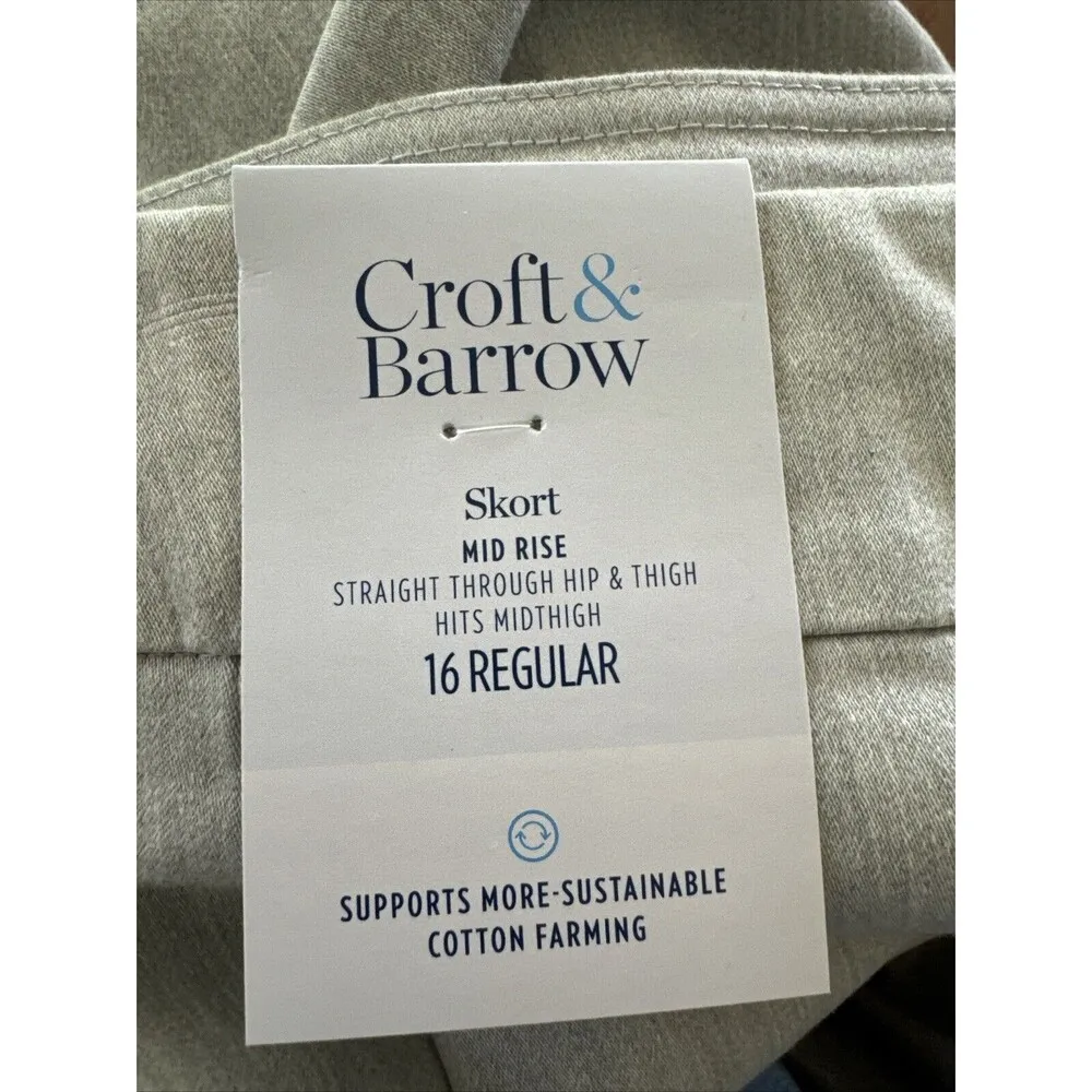 Croft & Barrow Skort Stretch The Effortless Mid Rise Size 16 Heather Smoke New - Image 3