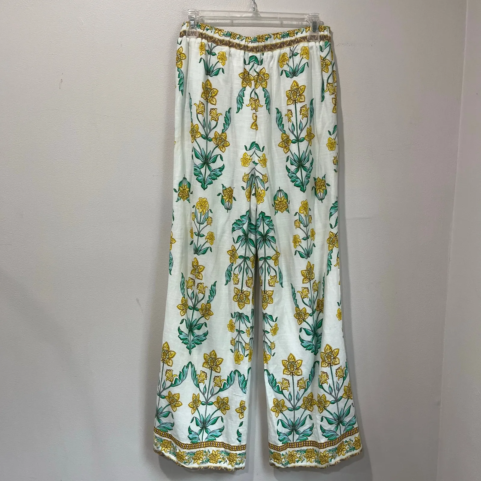 Draper James Floral Pants Size S Linen Rayon Blend Boho Cottagecore Chic - Image 3
