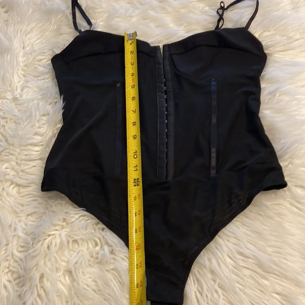 Free People Bodysuit size L color black adjustable stripes please see all photos - Image 14