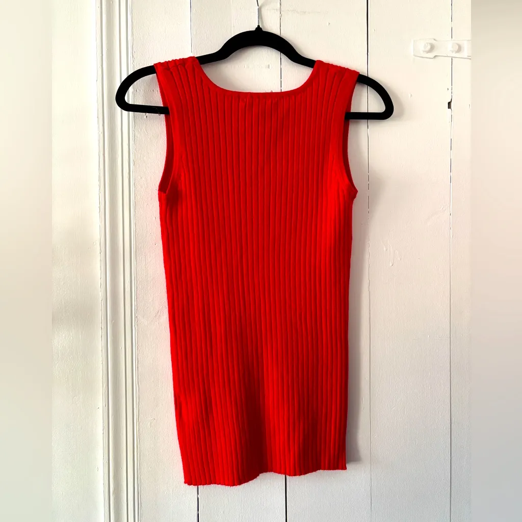 NWT Tea n Rose Red Ribbed Tank Top Size L - Image 2