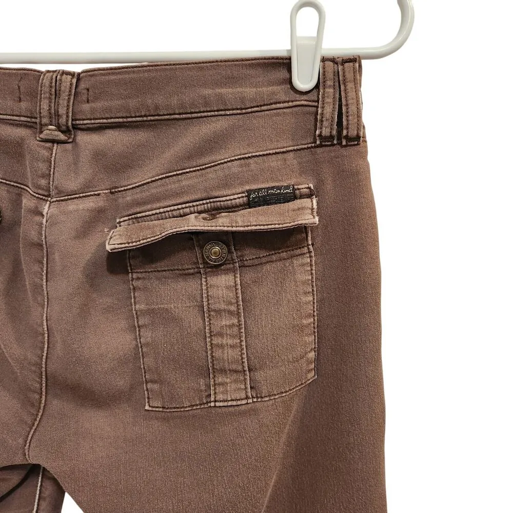 Y2K 7 For All Mankind Slim Fit Pants Ankle Zip Retro Skinny Leg Brown Size 29 - Image 9