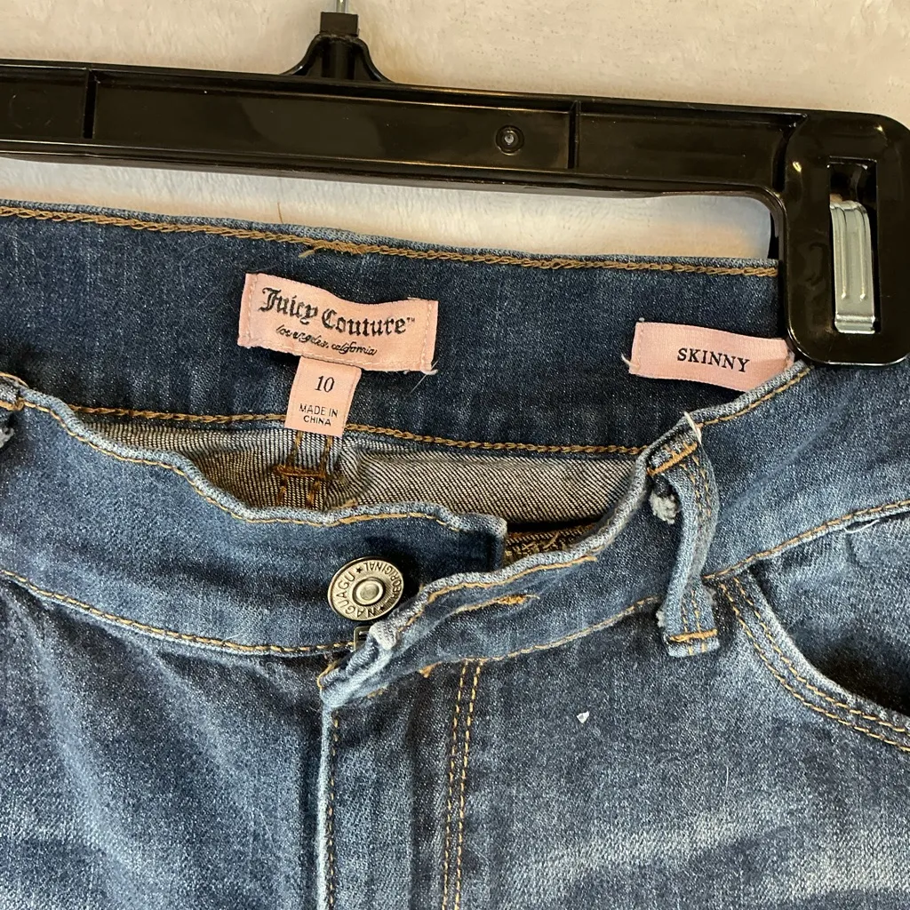 Juicy Couture Dark Blue Distressed Skinny Jeans - Image 2