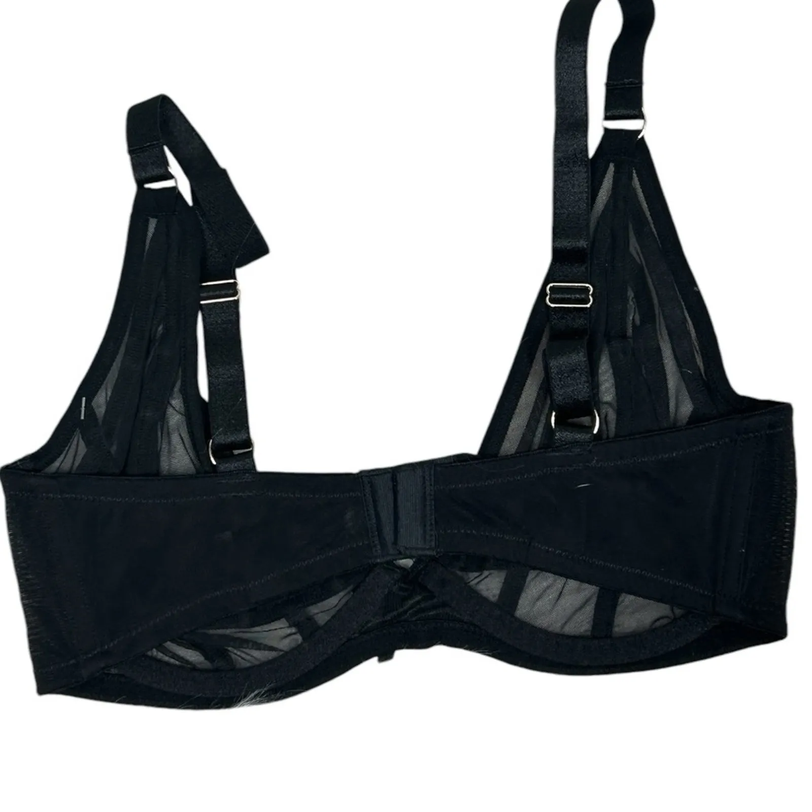 Frederick’s of Hollywood Rozlyn Black Mesh Stud Underwire Bra 32DD NWT - Image 4