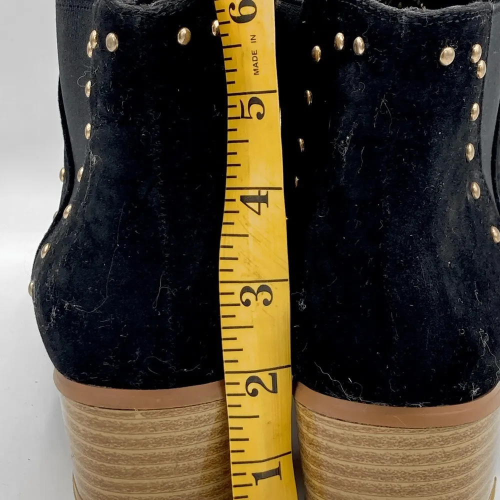 Seven 7 Black Suede Gold Studded "PIXIE BOOT" size 10 booties - Image 7