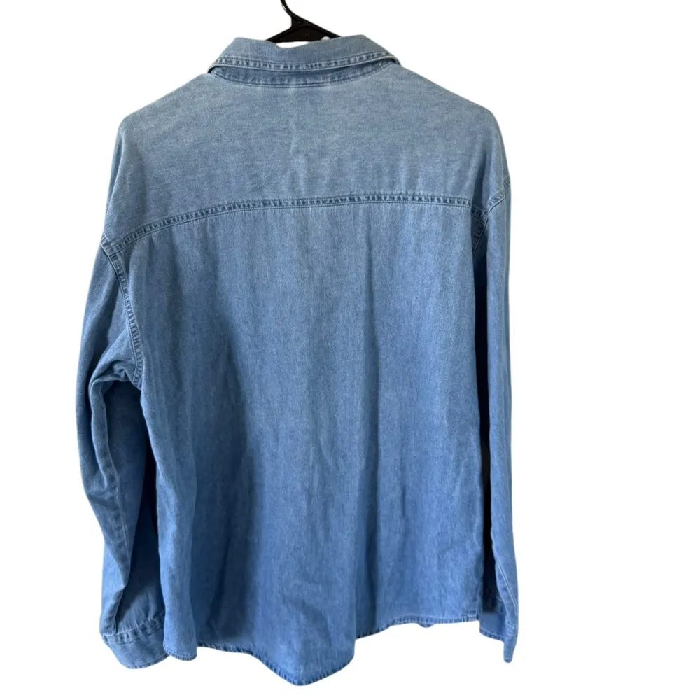 Looney Tunes Vintage Tweety Bird Button Down Shirt Blue Size M - Image 6