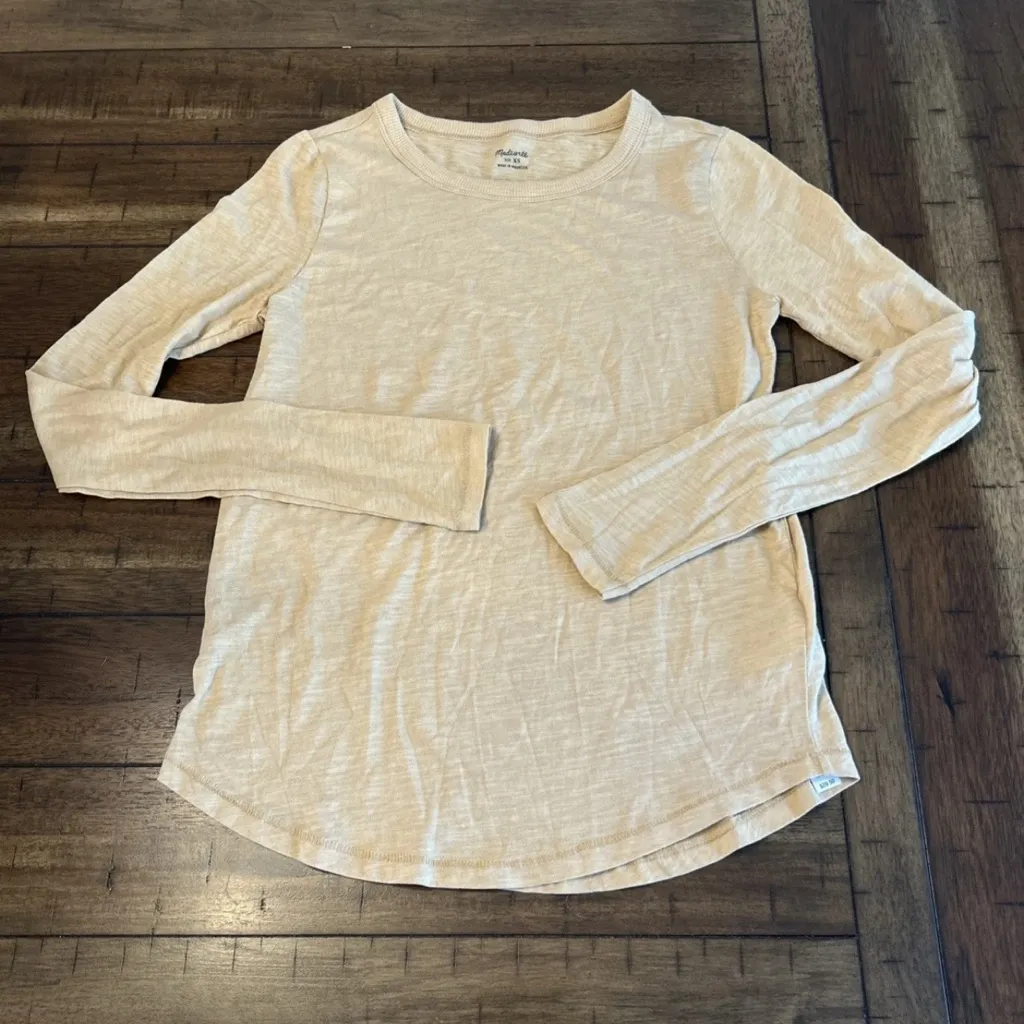 Madewell Women's V-Neck Tops - Cream and Brown NWT XS - Image 5