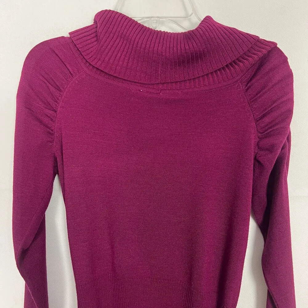 Derek Heart Sweater Juniors M Y2K Puff Shoulder Cowl Neck Career Workwear Casual - Image 7